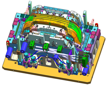 保險桿內(nèi)分型模具